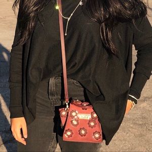 Zac Posen Burgundy Mini Crossbody Bag
